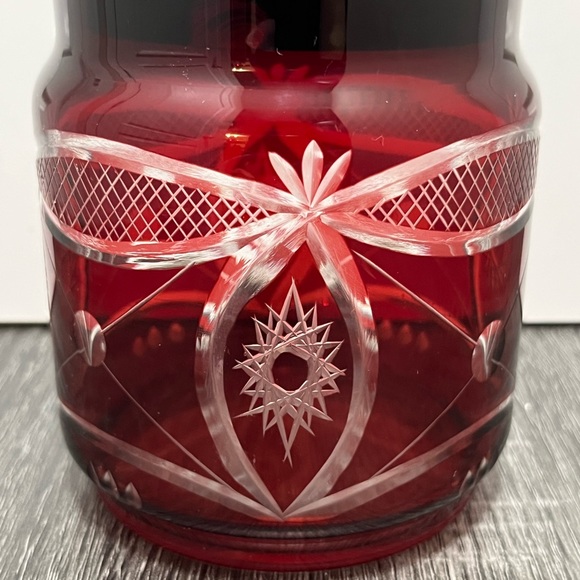 Bohemian Ruby Red Lidded Jar - Picture 2 of 10